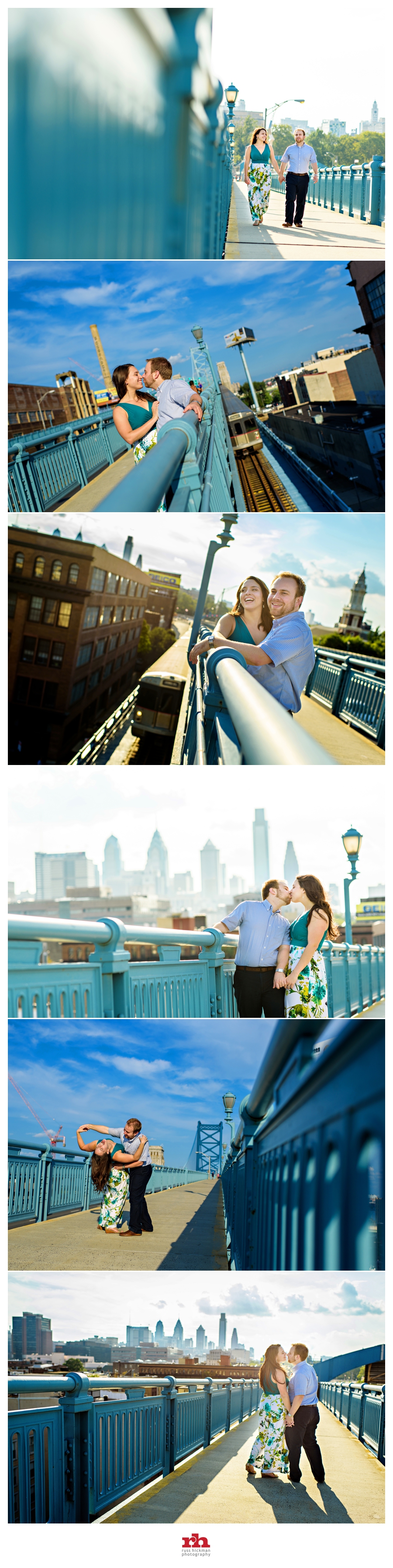 Engagement Session on top of the Ben Franklin Bridge in Philadelphia